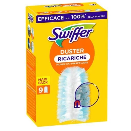 SWIFFER DUSTER REFILL CATTURAPOLVERE EFFICACE SUL 100% DELLA POLVERE 9 PZ MAXI PACK OKX