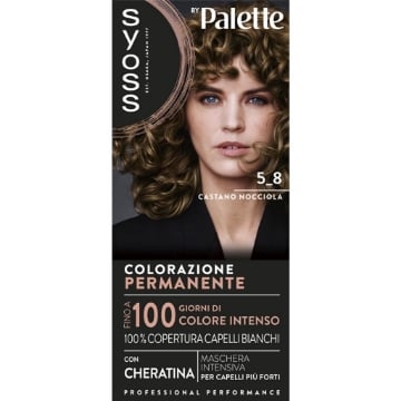 PALETTE SYOSS COLORAZIONE PERMANENTE 100% COPERTURA CAPELLI BIANCHI PER CAPELLI PIÙ FORTI 5.8 CASTANO NOCCIOLA OKX