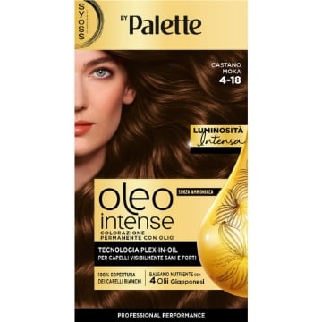 PALETTE SYOSS OLEO INTENSE COLORAZIONE PERMANENTE CON OLIO SENZA AMMONIACA CON 4 OLII GIAPPONESI 4.18 CASTANO MOKA OKX