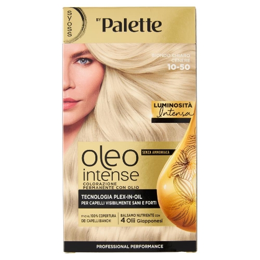 PALETTE SYOSS OLEO INTENSE COLORAZIONE PERMANENTE CON OLIO SENZA AMMONIACA CON 4 OLII GIAPPONESI 10.50 BIONDO CHIARO OKX