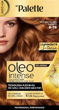 PALETTE SYOSS OLEO INTENSE COLORAZIONE PERMANENTE CON OLIO SENZA AMMONIACA CON 4 OLII GIAPPONESI 6.78 BIONDO SCURO OKX