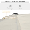 OMBRELLONE DOPPIO INCLINABILE E REGOLABILE CON CORDICELLA IN POLIESTERE E METALLO 150X295X170-214 CM CREMA