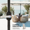 OMBRELLONE DOPPIO A 12 STECCHE CON MANOVELLA IN POLIESTERE E ACCIAIO 450X265X260 CM BIANCO CREMA