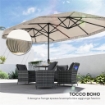 OMBRELLONE DOPPIO A 12 STECCHE CON MANOVELLA IN POLIESTERE E ACCIAIO 450X265X260 CM BIANCO CREMA