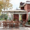 OMBRELLONE DOPPIO A 12 STECCHE CON MANOVELLA IN POLIESTERE E ACCIAIO 450X265X260 CM BIANCO CREMA