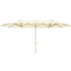 OMBRELLONE DOPPIO CON APERTURA A MANOVELLA IN ACCIAIO INOX E POLIESTERE 455X265X238 CM BEIGE