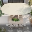 OMBRELLONE DOPPIO CON APERTURA A MANOVELLA IN ACCIAIO INOX E POLIESTERE 455X265X238 CM BEIGE