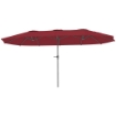 OMBRELLONE DOPPIO CON PRESE D'ARIA E MANOVELLA IN METALLO E POLIESTERE 4X2.2X2.34 M NERO E ROSSO