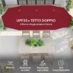 OMBRELLONE DOPPIO CON PRESE D'ARIA E MANOVELLA IN METALLO E POLIESTERE 4X2.2X2.34 M NERO E ROSSO