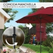 OMBRELLONE DOPPIO CON PRESE D'ARIA E MANOVELLA IN METALLO E POLIESTERE 4X2.2X2.34 M NERO E ROSSO