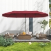 OMBRELLONE DOPPIO CON PRESE D'ARIA E MANOVELLA IN METALLO E POLIESTERE 4X2.2X2.34 M NERO E ROSSO