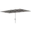 OMBRELLONE DOPPIO DA GIARDINO 4.5X2.6 M APERTURA A MANOVELLA E 12 STECCHE GRIGIO