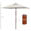 OMBRELLONE RETTANGOLARE INCLINABILE 2X1.5 M CON 6 STECCHE E APERTURA A CORDA IN BAMBÙ E POLIESTERE BEIGE