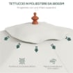 OMBRELLONE RETTANGOLARE INCLINABILE 2X1.5 M CON 6 STECCHE E APERTURA A CORDA IN BAMBÙ E POLIESTERE BEIGE