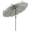 OMBRELLONE ROTONDO INCLINABILE CON MANOVELLA IN ALLUMINIO METALLO E POLIESTERE Ø 266X248.5 CM BIANCO CREMA
