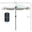 OMBRELLONE ROTONDO INCLINABILE CON MANOVELLA IN ALLUMINIO METALLO E POLIESTERE Ø 266X248.5 CM BIANCO CREMA