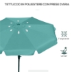 OMBRELLONE ROTONDO INCLINABILE CON MANOVELLA IN ALLUMINIO METALLO E POLIESTERE Ø 266X248.5 CM VERDE