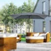 OMBRELLONE RETTANGOLARE 2X3 M PIEGHEVOLE E REGOLABILE CON MANOVELLA IN ALLUMINIO E POLIESTERE GRIGIO SCURO