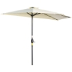 OMBRELLONE SEMICIRCOLARE CON MANOVELLA 20 LUCI LED E PANNELLO SOLARE 265X135X240 CM BEIGE