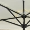 OMBRELLONE SEMICIRCOLARE CON MANOVELLA 20 LUCI LED E PANNELLO SOLARE 265X135X240 CM BEIGE
