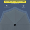 OMBRELLONE SEMICIRCOLARE CON MANOVELLA E TETTUCCIO ANTI UV 200X190X240 CM GRIGIO