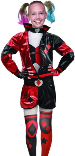 COSTUME CARNEVALE HARLEY QUINN BAMBINA 8 - 10 ANNI 124 CM