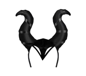 CERCHIETTO DI HALLOWEEN CON PERSONAGGIO MALEFICA CORNA IMBOTTITE E NERE 