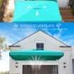 OMBRELLONE DA GIARDINO 2X3 M CON APERTURA A MANOVELLA INCLINABILE E ANTI UV 50+ TURCHESE
