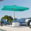 OMBRELLONE DA GIARDINO 2X3 M CON APERTURA A MANOVELLA INCLINABILE E ANTI UV 50+ TURCHESE