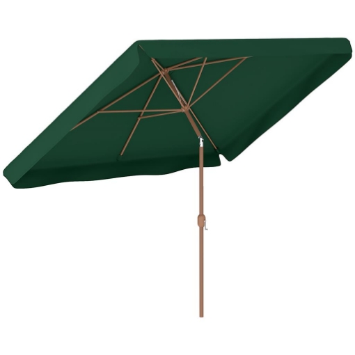 OMBRELLONE DA GIARDINO 2X3 M CON APERTURA A MANOVELLA INCLINABILE E ANTI UV 50+ VERDE