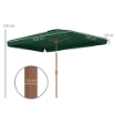OMBRELLONE DA GIARDINO 2X3 M CON APERTURA A MANOVELLA INCLINABILE E ANTI UV 50+ VERDE