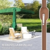 OMBRELLONE DA GIARDINO 2X3 M CON APERTURA A MANOVELLA INCLINABILE E ANTI UV 50+ VERDE