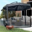OMBRELLONE DA GIARDINO 3X3 M CON ZANZARIERA APERTURA A MANOVELLA E BASE A CROCE GRIGIO SCURO