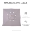 OMBRELLONE DA GIARDINO 3X3M CON 8 STECCHE IN BAMBÙ E COPERTURA PARASOLE A 2 LIVELLI GRIGIO