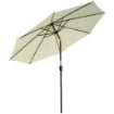 OMBRELLONE DA GIARDINO INCLINABILE A 8 STECCHE CON MANOVELLA IN METALLO E POLIESTERE Ø 295X250 CM BEIGE