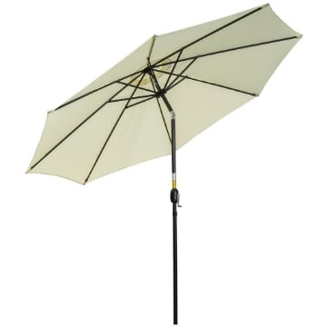 OMBRELLONE DA GIARDINO INCLINABILE A 8 STECCHE CON MANOVELLA IN METALLO E POLIESTERE Ø 295X250 CM BEIGE