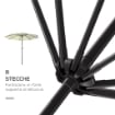 OMBRELLONE DA GIARDINO INCLINABILE A 8 STECCHE CON MANOVELLA IN METALLO E POLIESTERE Ø 295X250 CM BEIGE