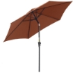 OMBRELLONE DA GIARDINO INCLINABILE CON MANOVELLA IN ALLUMINIOMETALLO E POLIESTERE Ø 260X235 CM NERO E CAFFÈ
