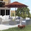 OMBRELLONE DA GIARDINO INCLINABILE CON MANOVELLA IN ALLUMINIOMETALLO E POLIESTERE Ø 260X235 CM NERO E CAFFÈ