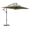 OMBRELLONE DA GIARDINO DECENTRATO CON BASE A CROCE E APERTURA A MANOVELLA 294X193CM BEIGE