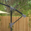 OMBRELLONE DA GIARDINO DECENTRATO CON BASE A CROCE E APERTURA A MANOVELLA 294X193CM BEIGE