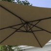 OMBRELLONE DA GIARDINO DECENTRATO CON BASE A CROCE E APERTURA A MANOVELLA 294X193 CM MARRONE