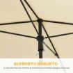 OMBRELLONE DA GIARDINO RETTANGOLARE E REGOLABILE CON PALO IN ALLUMINIO 2X1.3X2.5 M BEIGE