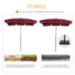 OMBRELLONE DA GIARDINO RETTANGOLARE E REGOLABILE CON PALO IN ALLUMINIO 2X1.3X2.5 M ROSSO VINO