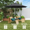 OMBRELLONE DA GIARDINO ROTONDO INCLINABILE E GIREVOLE MANOVELLA E PROTEZIONE UPF 50+ Ø 3 M GRIGIO SCURO
