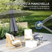 OMBRELLONE DA GIARDINO ROTONDO INCLINABILE E GIREVOLE MANOVELLA E PROTEZIONE UPF 50+ Ø 3 M GRIGIO SCURO