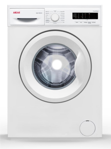 AKAI LAVATRICE A CARICA FRONTALE 7.0 KG. 1000 GIRI CON 15 PROGRAMMI REGOLA TEMPERATURA E SICUREZZA BAMBINO 597 X 497 X 845 MM