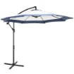 OMBRELLONE DA GIARDINO A BRACCIO 3X2 M CON MANOVELLA METALLO E POLIESTERE BLU SCURO E CREMA