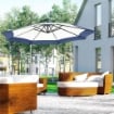 OMBRELLONE DA GIARDINO A BRACCIO 3X2 M CON MANOVELLA METALLO E POLIESTERE BLU SCURO E CREMA