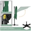 OMBRELLONE DA GIARDINO A MANOVELLA 2.5X2.5 M CON ROTAZIONE 360° E PARASOLE REGOLABILE VERDE